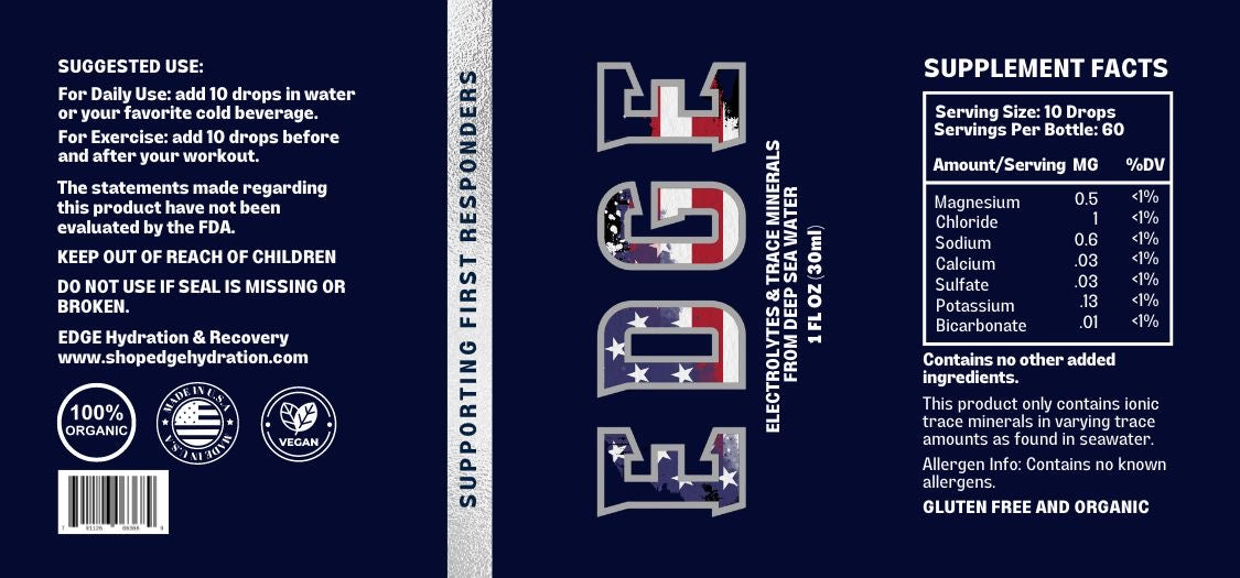 Edge, Deep Sea Electrolyte, and Trace Mineral Solution 30ml